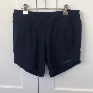 Purple Brooks running shorts